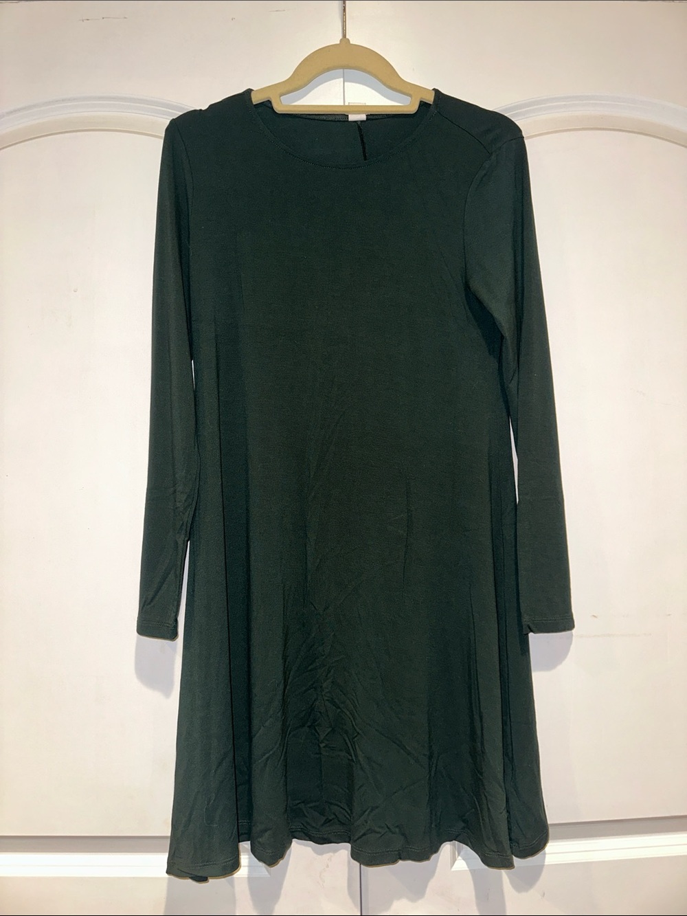 Old Navy Dark Green Long Sleeve A-Line Dress